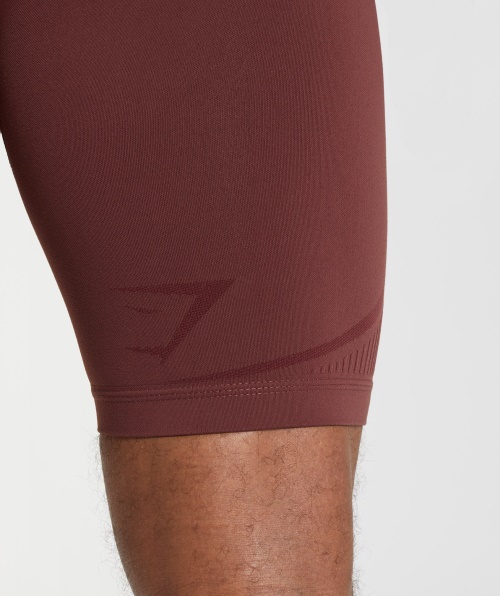 Gymshark 315 Sem Costura 1/2 Shorts Cereja Marrom-atlético Marrom