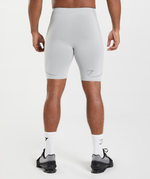 Shorts Gymshark 315 Sem Costura 1/2 Cinza Claro Cinza Carvão