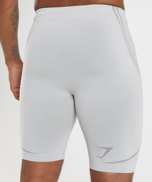 Shorts Gymshark 315 Sem Costura 1/2 Cinza Claro Cinza Carvão