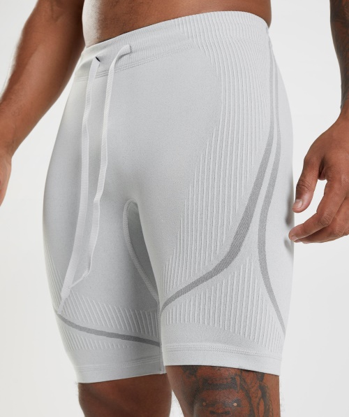 Shorts Gymshark 315 Sem Costura 1/2 Cinza Claro Cinza Carvão