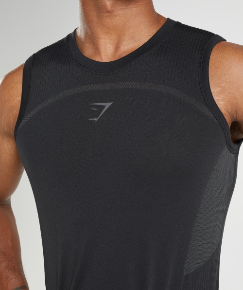 Gymshark 315 Sem Costura Tanque Preto