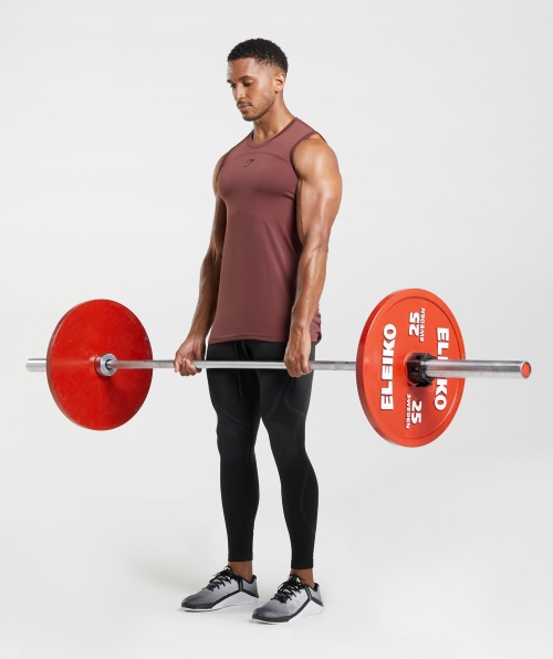 Gymshark 315 Tanque Sem Costura Marrom Cereja