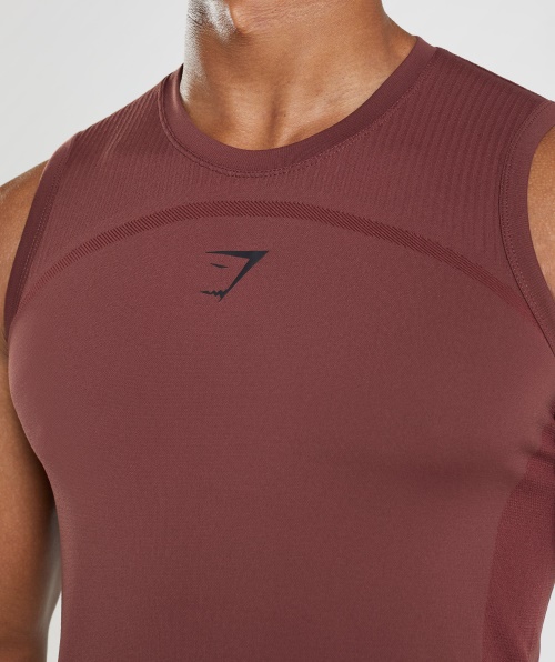 Gymshark 315 Tanque Sem Costura Marrom Cereja