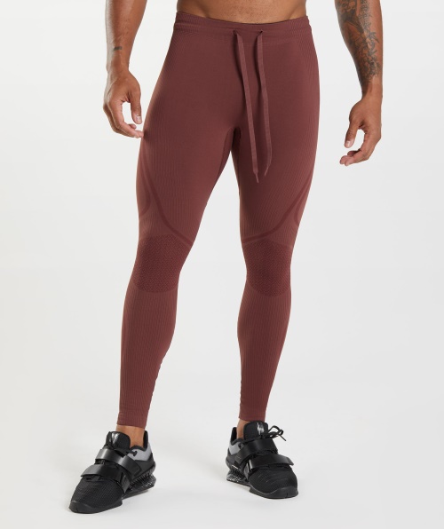 Gymshark 315 Meia-calça Sem Costura Marrom Cereja-marrom Atlético