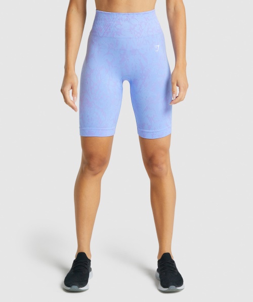 Gymshark Adapt Calções De Ciclismo Sem Costura Para Animais Azul Claro Borboleta