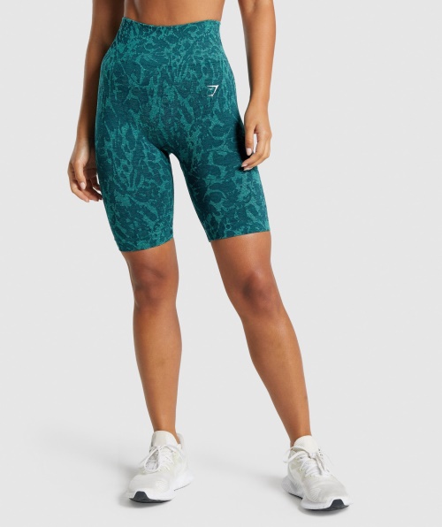 Gymshark Adapt Calções De Ciclismo Sem Costura Animal Borboleta-teal
