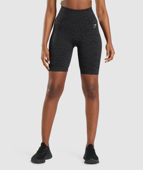 Gymshark Adapt Calções De Ciclismo Sem Costura Para Animais Híbrido-preto