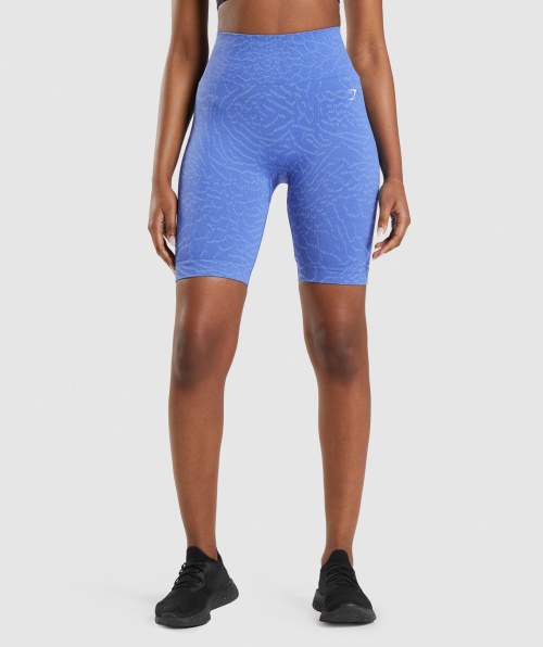 Gymshark Adapt Animal Calções De Ciclismo Sem Costura Azul Híbrido