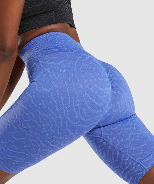 Gymshark Adapt Animal Calções De Ciclismo Sem Costura Azul Híbrido