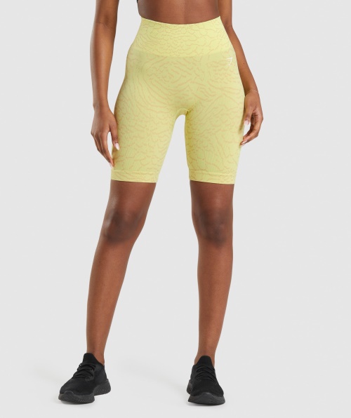 Gymshark Adapt Calções De Ciclismo Sem Costura Animal Híbrido-vaga-lume Amarelo