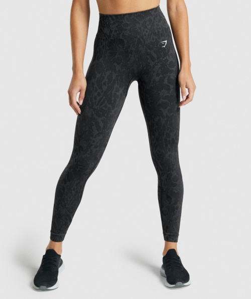 Gymshark Adapte Legging Sem Costura Animal Borboleta-preta