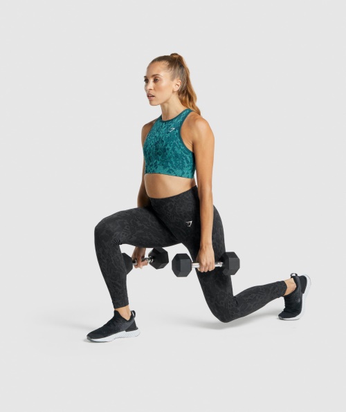 Gymshark Adapte Legging Sem Costura Animal Borboleta-preta