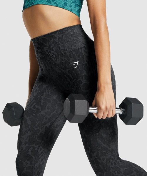 Gymshark Adapte Legging Sem Costura Animal Borboleta-preta