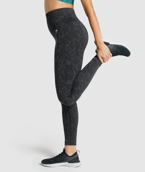 Gymshark Adapte Legging Sem Costura Animal Borboleta-preta
