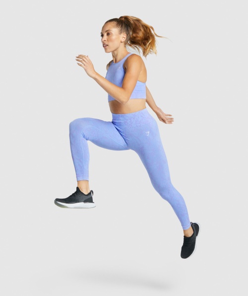 Gymshark Adapte Leggings Sem Costura Para Animais Azul Claro Borboleta