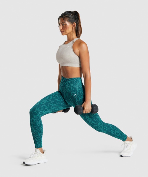 Gymshark Adaptar Leggings Sem Costura Animal Borboleta-azul