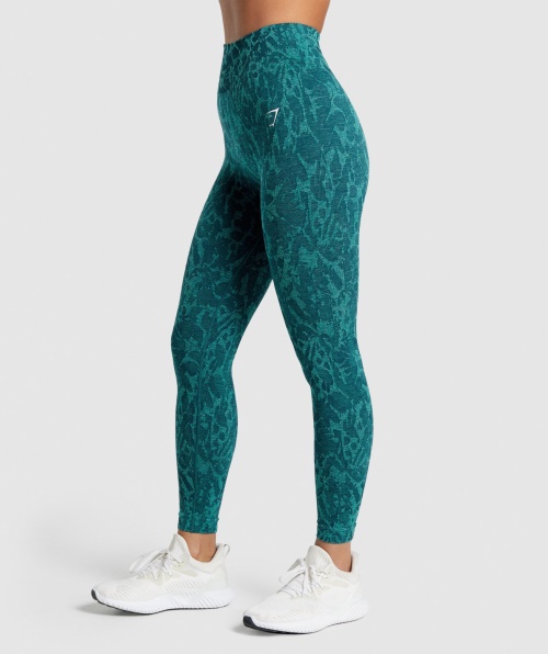 Gymshark Adaptar Leggings Sem Costura Animal Borboleta-azul