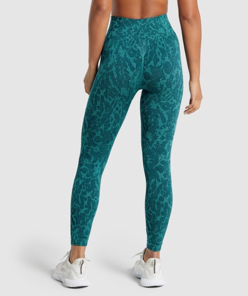 Gymshark Adaptar Leggings Sem Costura Animal Borboleta-azul