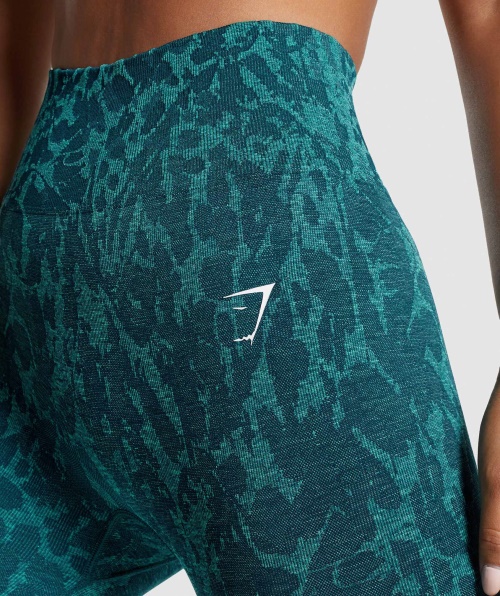 Gymshark Adaptar Leggings Sem Costura Animal Borboleta-azul