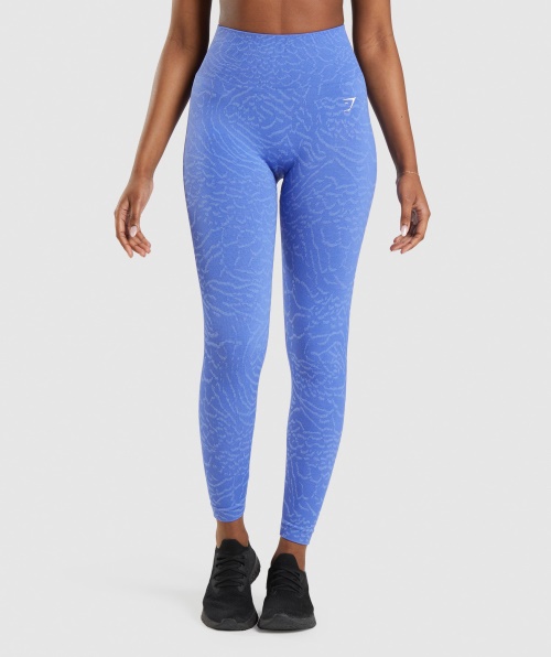Gymshark Adapte Legging Animal Sem Costura Azul Híbrida