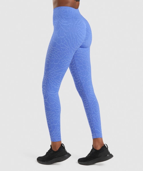 Gymshark Adapte Legging Animal Sem Costura Azul Híbrida