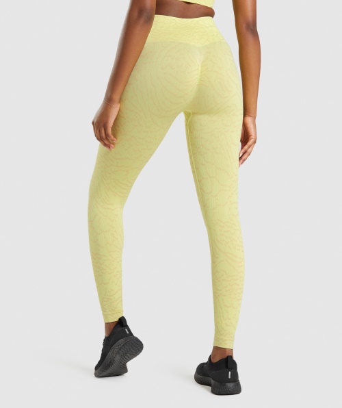 Gymshark Adapte Leggings Sem Costura Animal Híbrido-vaga-lume Amarelo