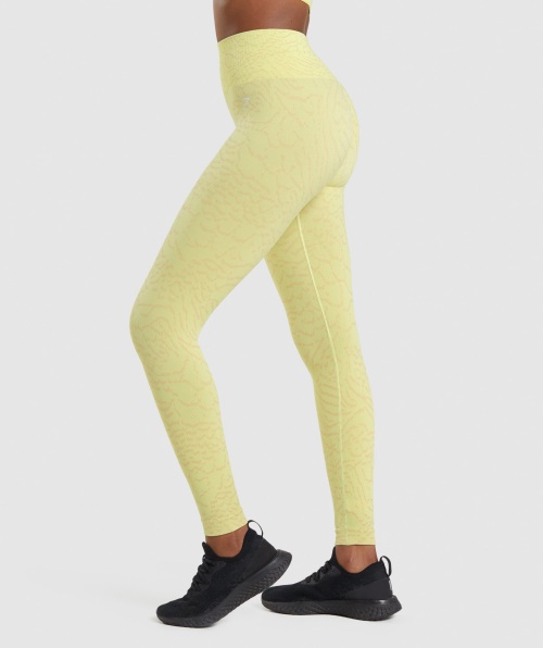 Gymshark Adapte Leggings Sem Costura Animal Híbrido-vaga-lume Amarelo