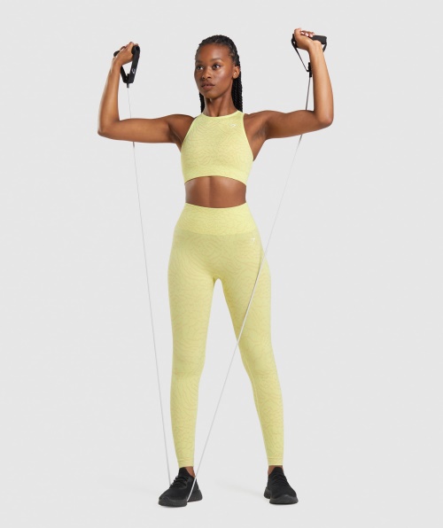 Gymshark Adapte Leggings Sem Costura Animal Híbrido-vaga-lume Amarelo