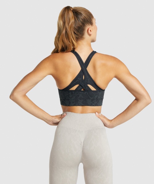 Gymshark Adapt Animal Sutiã Esportivo Sem Costura Borboleta-preto