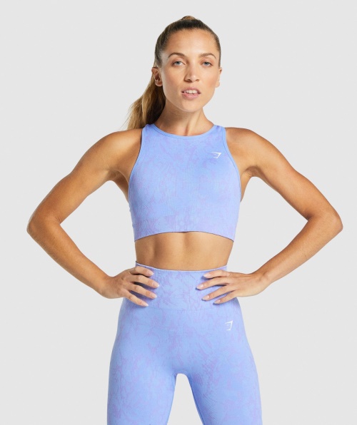 Gymshark Adapt Animal Sutiã Esportivo Sem Costura Borboleta Azul Claro