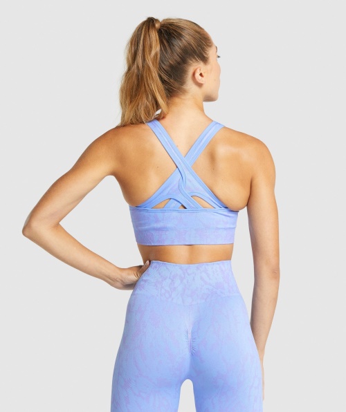 Gymshark Adapt Animal Sutiã Esportivo Sem Costura Borboleta Azul Claro