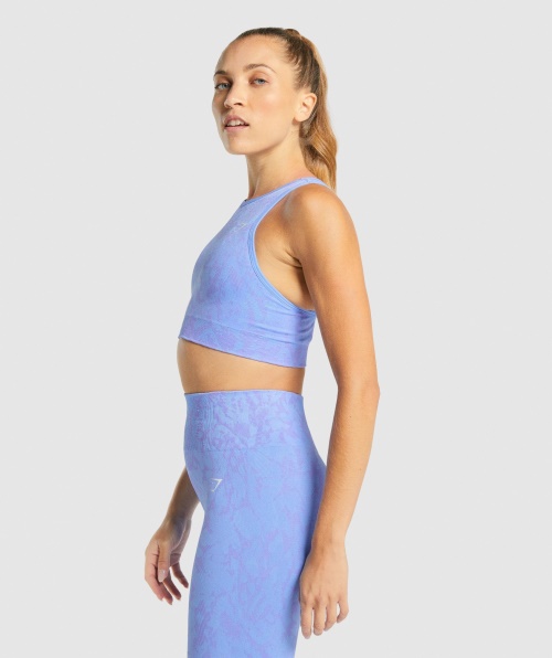 Gymshark Adapt Animal Sutiã Esportivo Sem Costura Borboleta Azul Claro