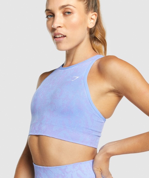 Gymshark Adapt Animal Sutiã Esportivo Sem Costura Borboleta Azul Claro