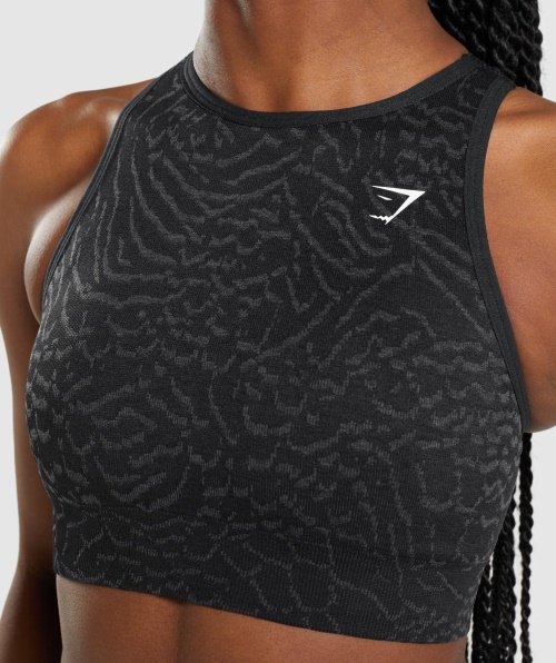 Gymshark Adapt Animal Sutiã Esportivo Sem Costura Híbrido-preto