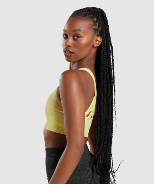 Gymshark Adapt Animal Sutiã Esportivo Sem Costura Híbrido-vaga-lume Amarelo