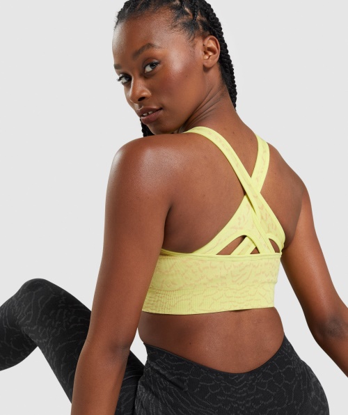 Gymshark Adapt Animal Sutiã Esportivo Sem Costura Híbrido-vaga-lume Amarelo