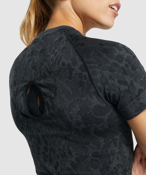 Camiseta Gymshark Adapt Animal Sem Costura Borboleta-preta