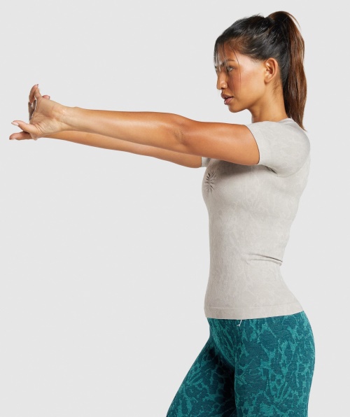 Gymshark Adapte Camiseta Sem Costura Animal Borboleta Cinza