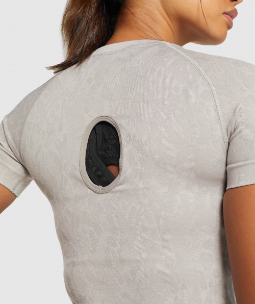 Gymshark Adapte Camiseta Sem Costura Animal Borboleta Cinza