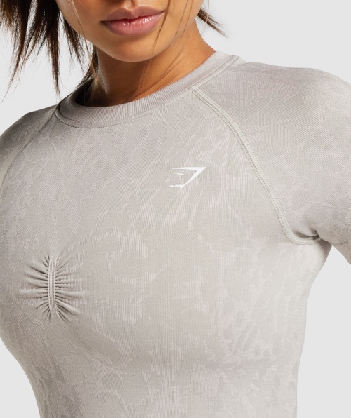 Gymshark Adapte Camiseta Sem Costura Animal Borboleta Cinza