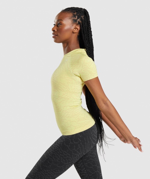 Gymshark Adapte Camiseta Sem Costura Animal Híbrido-vaga-lume Amarelo