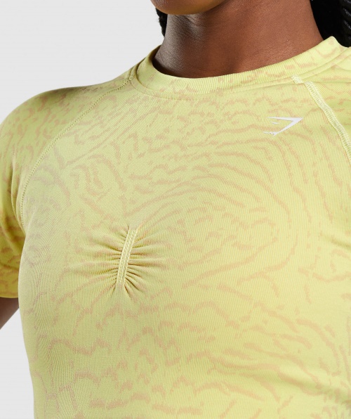 Gymshark Adapte Camiseta Sem Costura Animal Híbrido-vaga-lume Amarelo