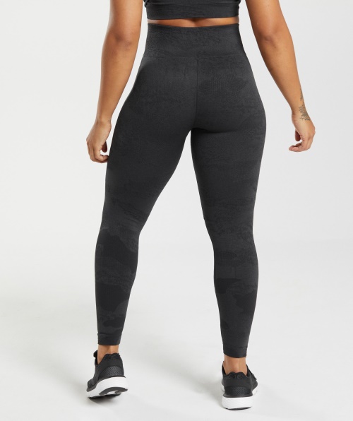 Gymshark Adapte Legging Camuflada Sem Costura Cinza Lava-preto-ônix