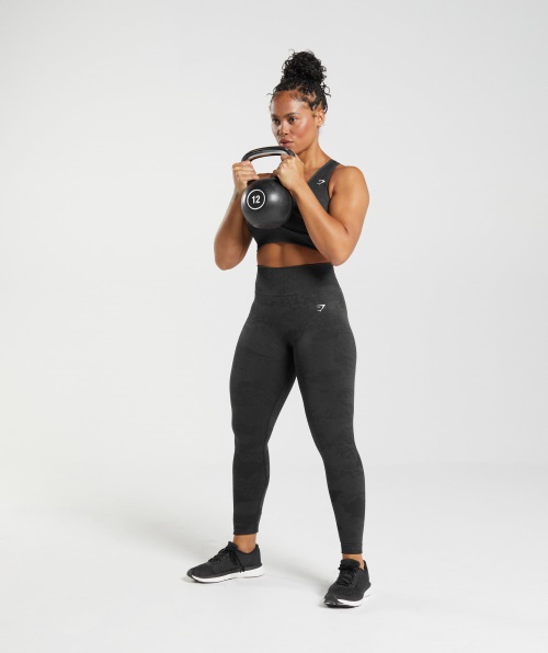 Gymshark Adapte Legging Camuflada Sem Costura Cinza Lava-preto-ônix