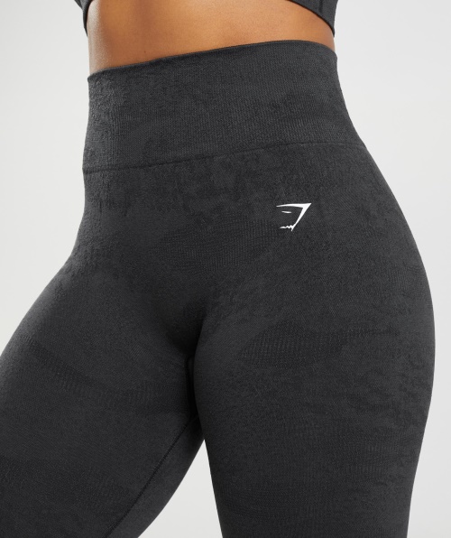 Gymshark Adapte Legging Camuflada Sem Costura Cinza Lava-preto-ônix