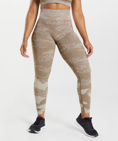 Gymshark Adapt Legging Camuflada Sem Costura Lava-pebble Cinza-soul Marrom