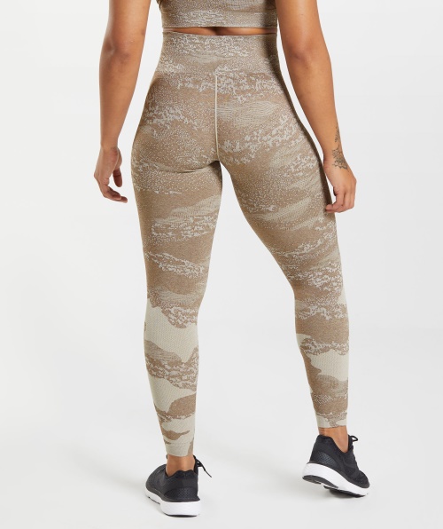 Gymshark Adapt Legging Camuflada Sem Costura Lava-pebble Cinza-soul Marrom