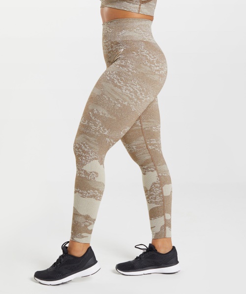 Gymshark Adapt Legging Camuflada Sem Costura Lava-pebble Cinza-soul Marrom