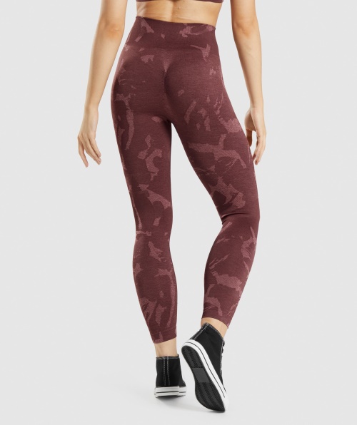 Gymshark Adapte Legging Camuflada Sem Costura Marrom Cereja Savana
