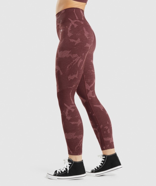 Gymshark Adapte Legging Camuflada Sem Costura Marrom Cereja Savana